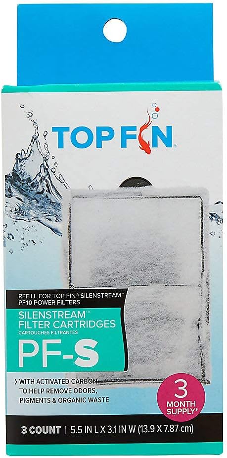 Top Fin Silenstream PF-S Refill for PF10 Power Filters 5.5in x 3.1 - (3 Count)